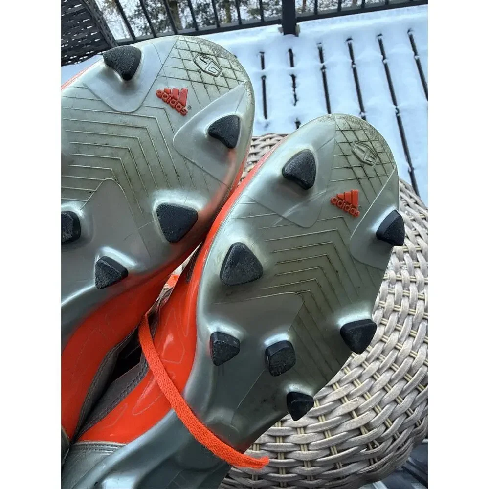 Adidas F50 Adizero Leather Soccer Boots Cleats Gray Orange 8.5 US 8 UK 42 FR